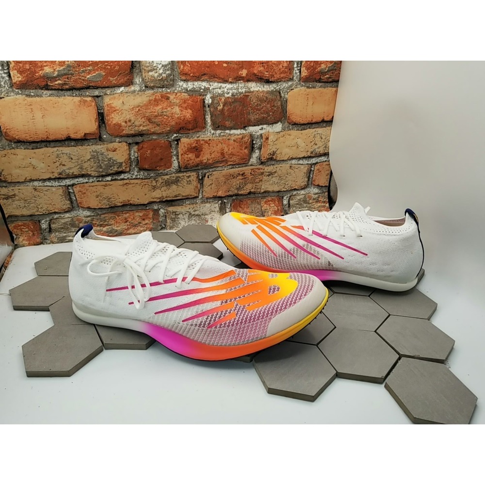 New Balance FuelCell MD-X Track Spikes Cleats White Orange Men's 12 UMDELRE2